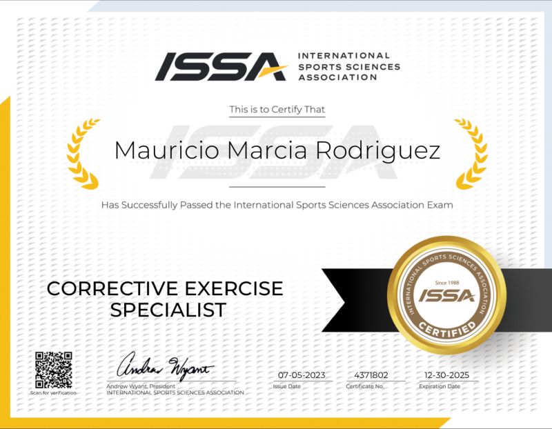 Corrective Exercise Specialist certificate