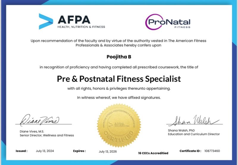 Postpartum Fitness Specialist certificate